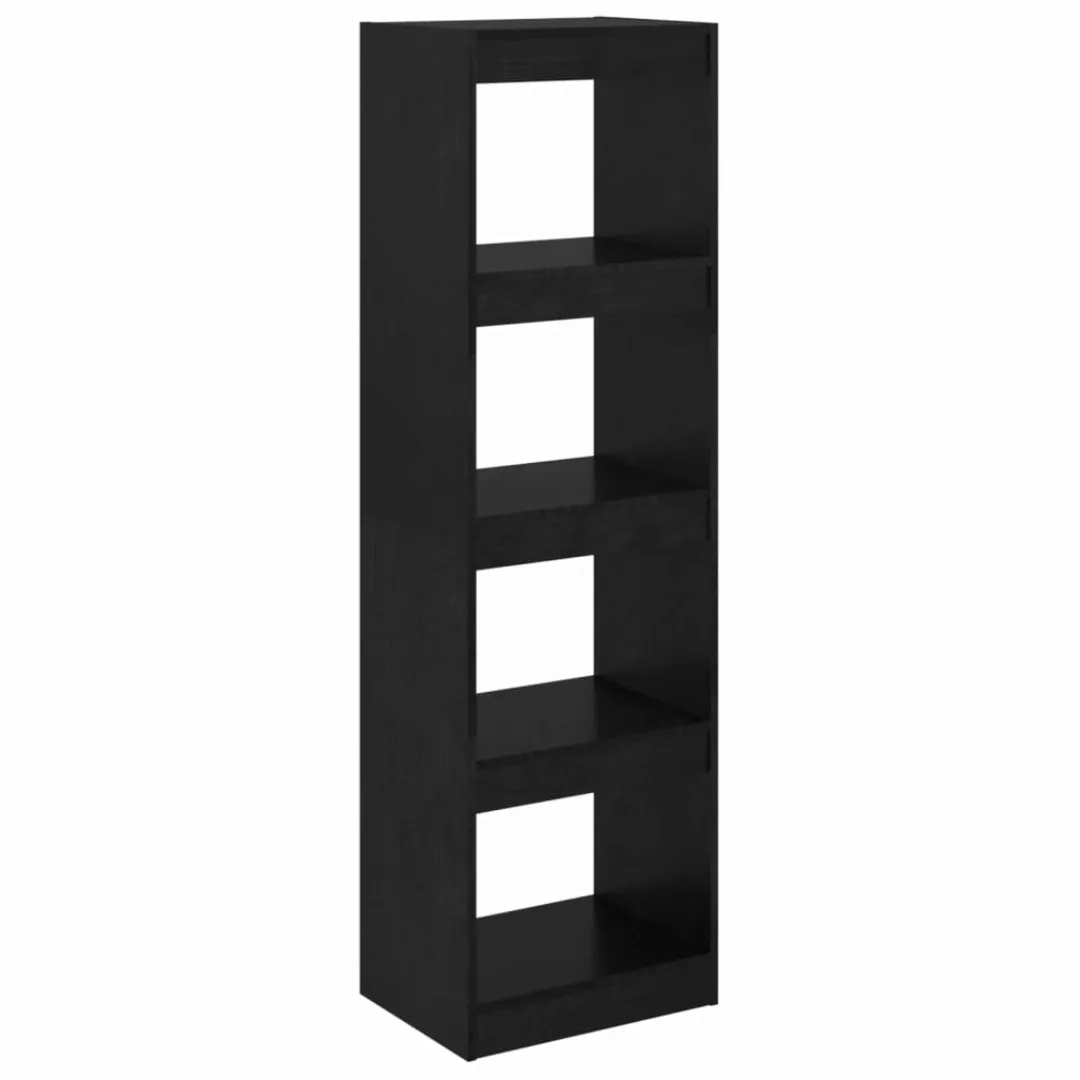 Bücherregal Raumteiler Schwarz 40x30x135,5 Cm Massivholz Kiefer günstig online kaufen