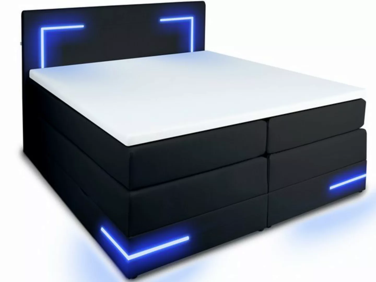 wonello Boxspringbett Lights 2.0, mit LED Beleuchtung und Topper, wahlweise günstig online kaufen