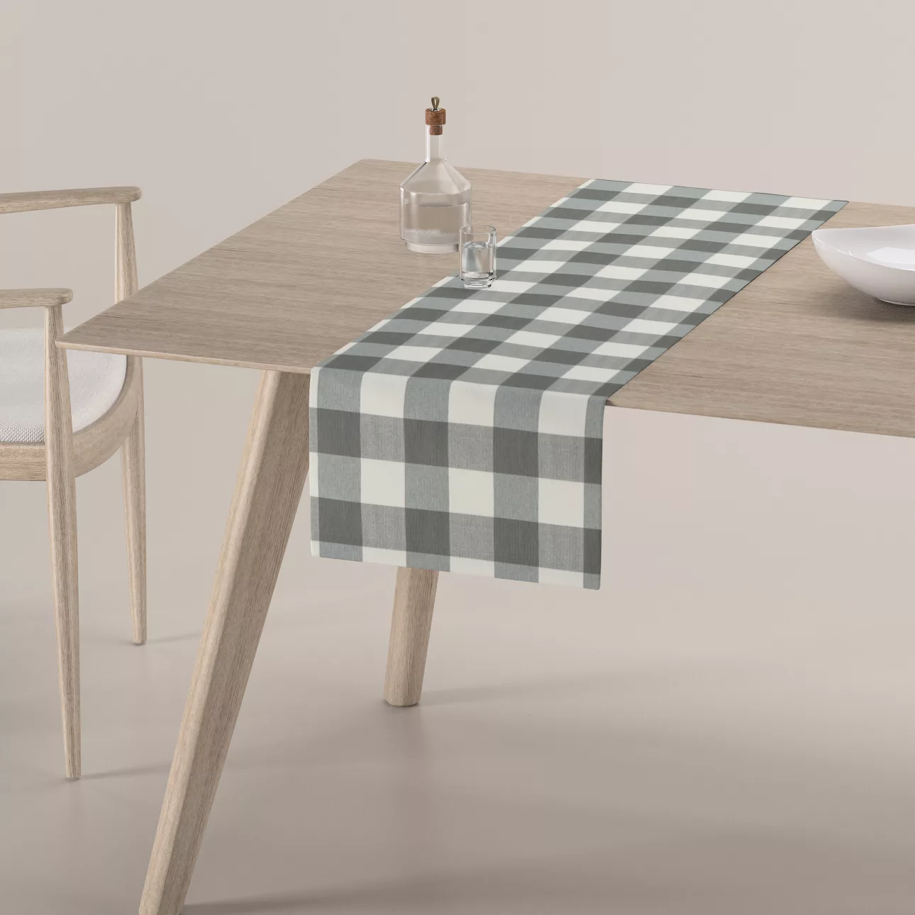 Tischläufer, weiss-grau kariert, 40 x 130 cm, Quadro (136-13) günstig online kaufen