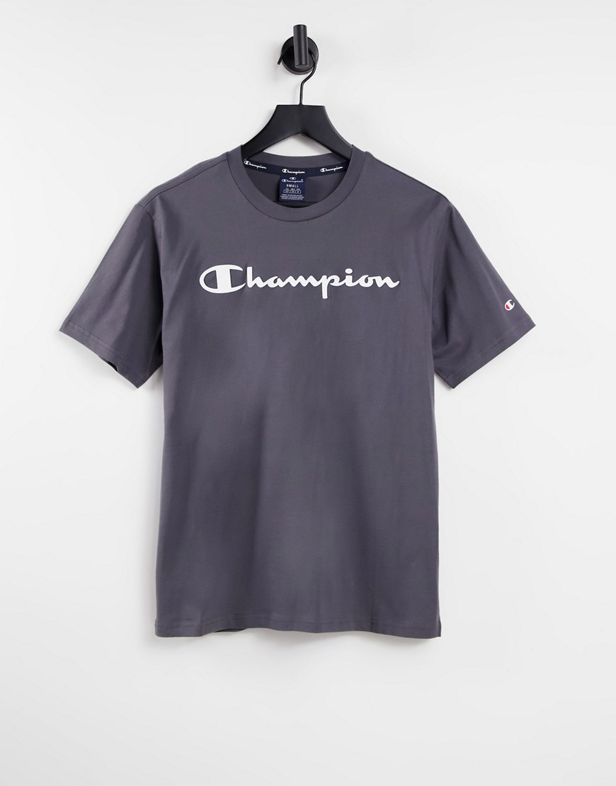 Champion – T-Shirt in Hellgrau mit Rundhalsausschnitt günstig online kaufen