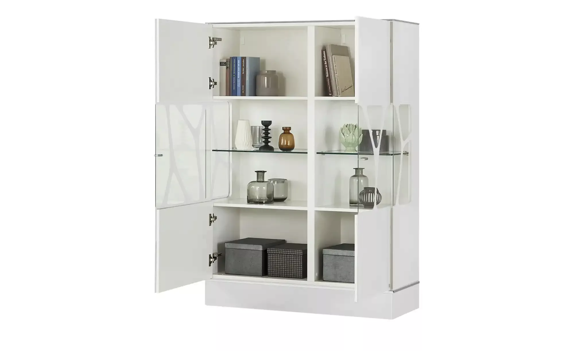 LEONARDO Highboard  Cube ¦ weiß ¦ Maße (cm): B: 110 H: 158 T: 42 Kommoden & günstig online kaufen