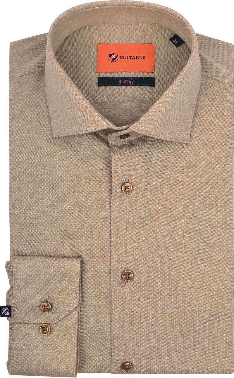 Suitable Hemd Pique Beige - Größe 39 günstig online kaufen