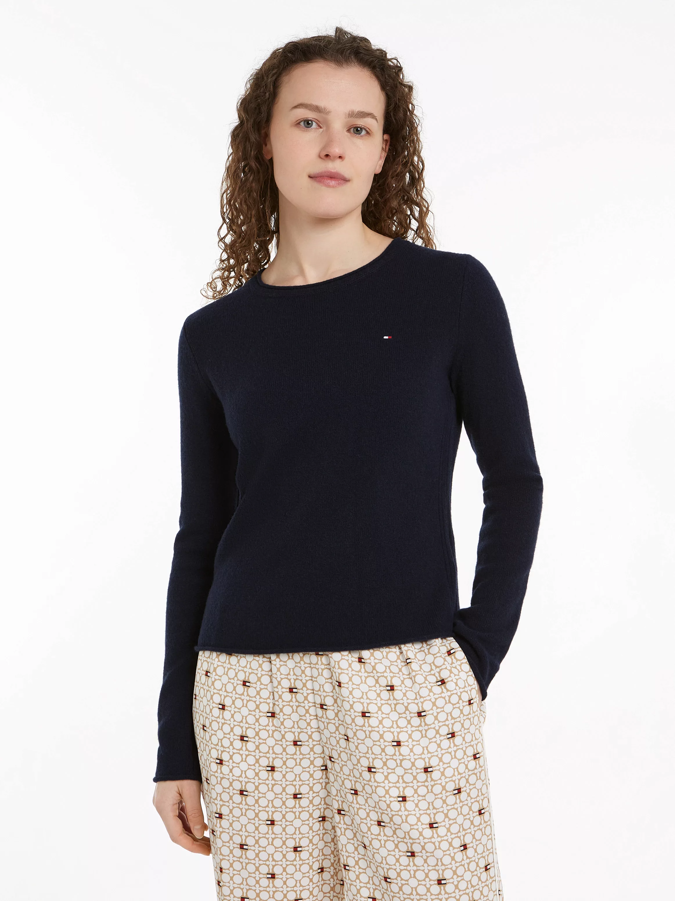 Tommy Hilfiger Strickpullover SOFT WOOL C-NK SWEATER mit Logostickerei, aus günstig online kaufen