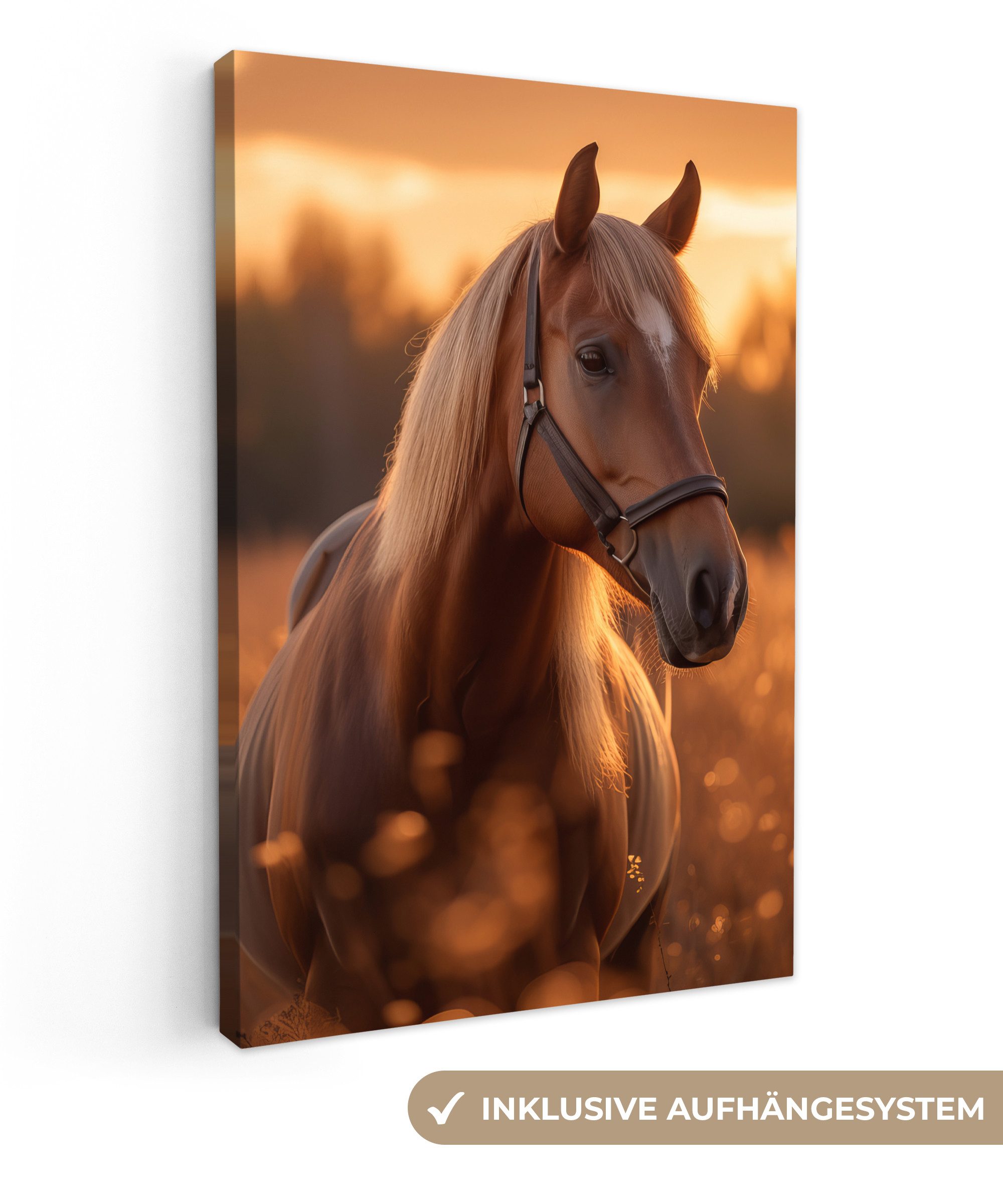 OneMillionCanvasses® Leinwandbild Pferd - Natur - günstig online kaufen