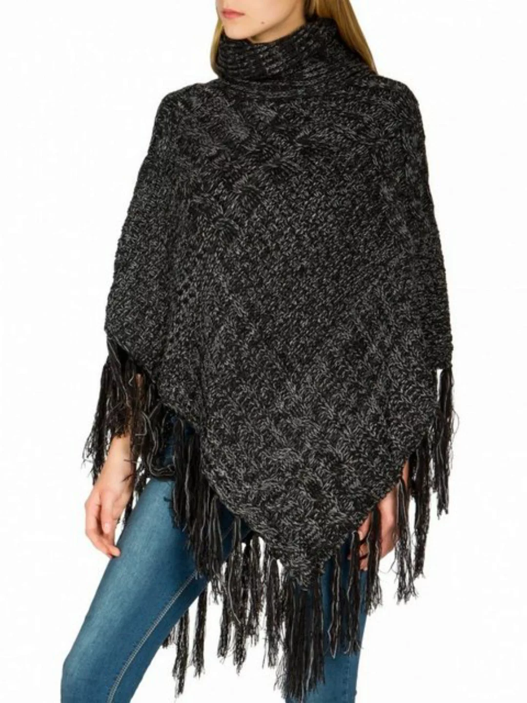 Caspar Poncho Caspar PON026 Damen Strick Poncho günstig online kaufen