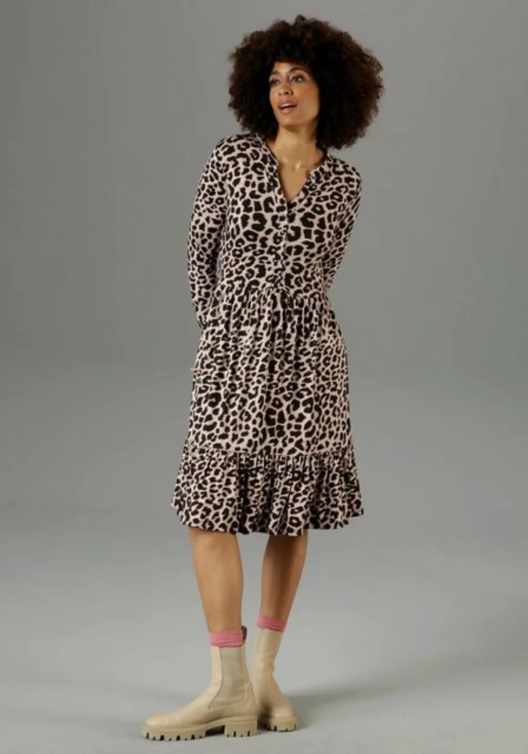 Aniston CASUAL Jerseykleid, mit Animal-Print günstig online kaufen