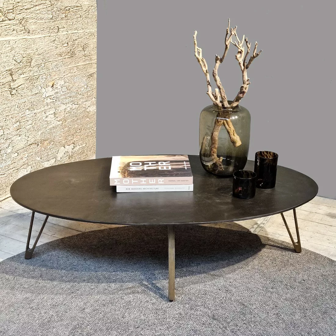 Couchtisch Oval Coffeetable Antik Bronze günstig online kaufen