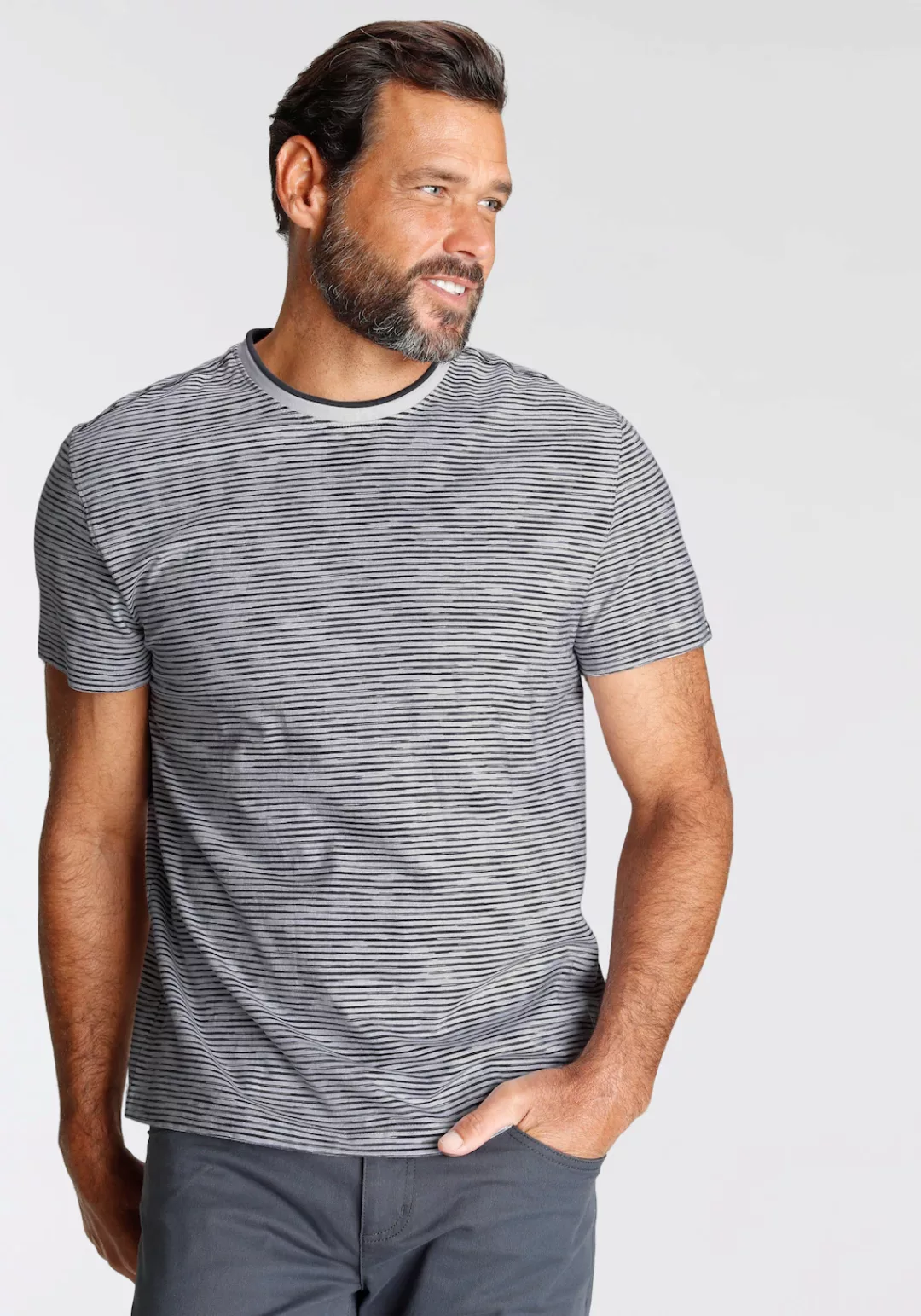 Arizona T-Shirt mit modischen Streifen günstig online kaufen
