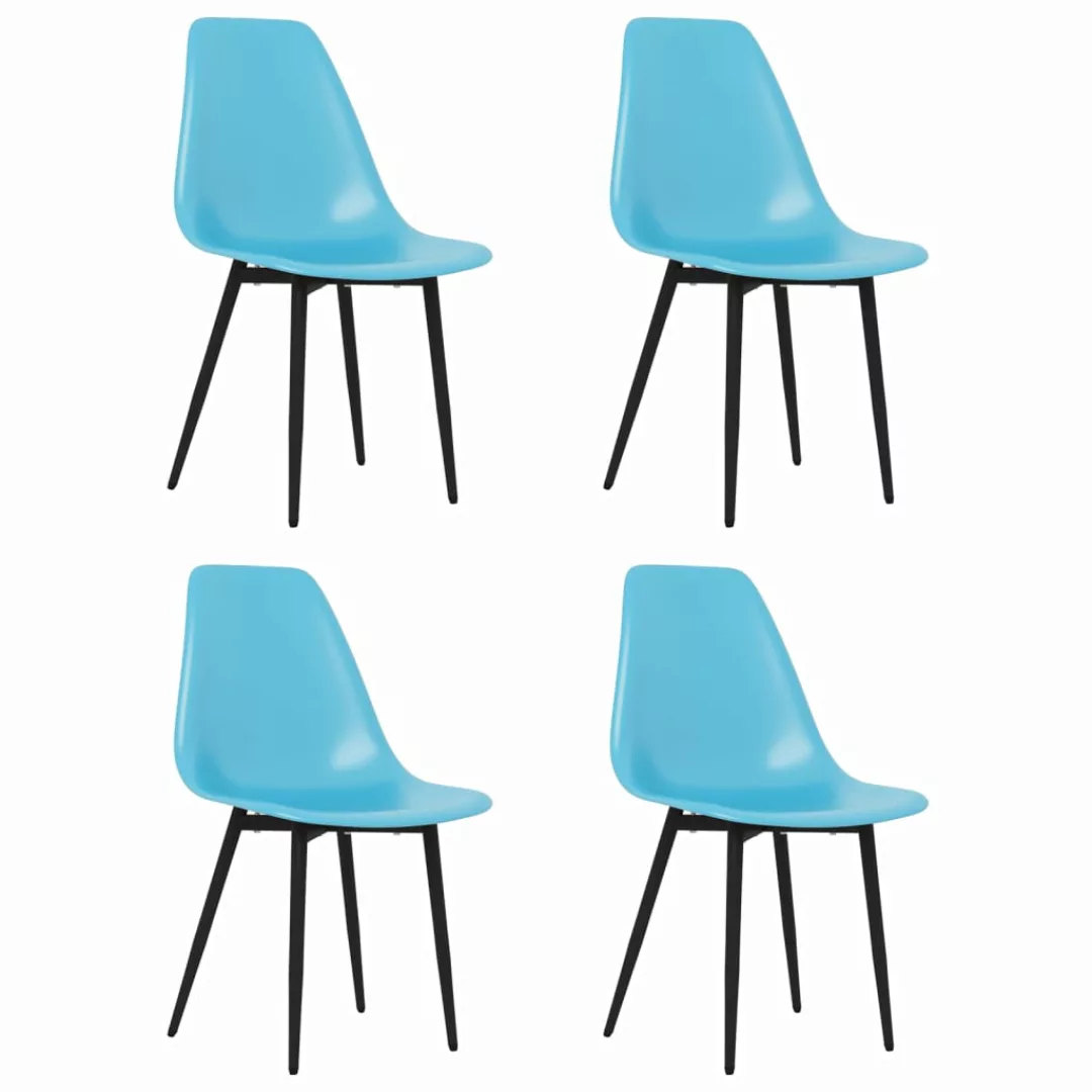 Esszimmerstühle 4 Stk. Blau Pp günstig online kaufen
