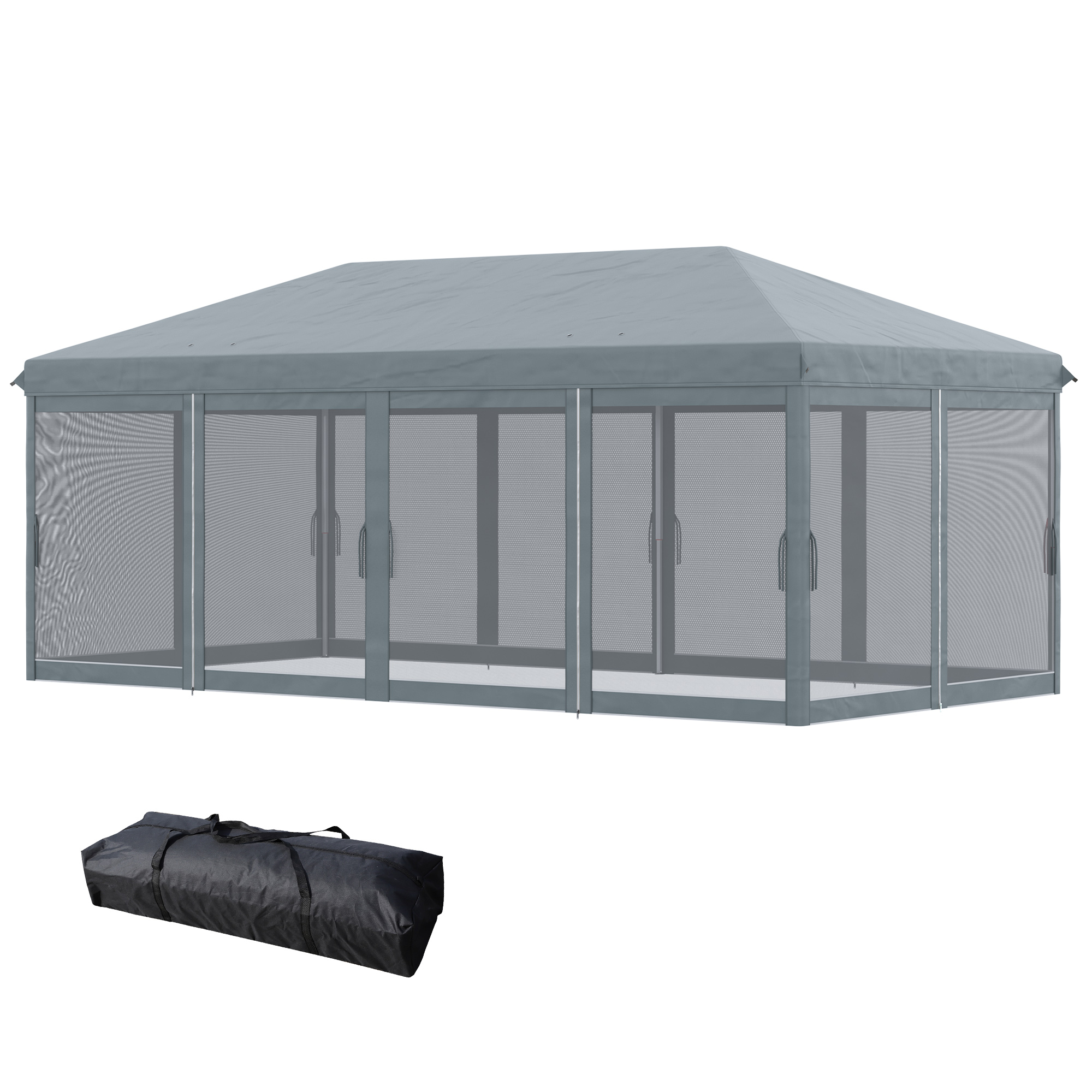 Outsunny Gartenpavillon Faltbarer Pop-up-Pavillon 6 x 3 m mit abnehmbaren M günstig online kaufen