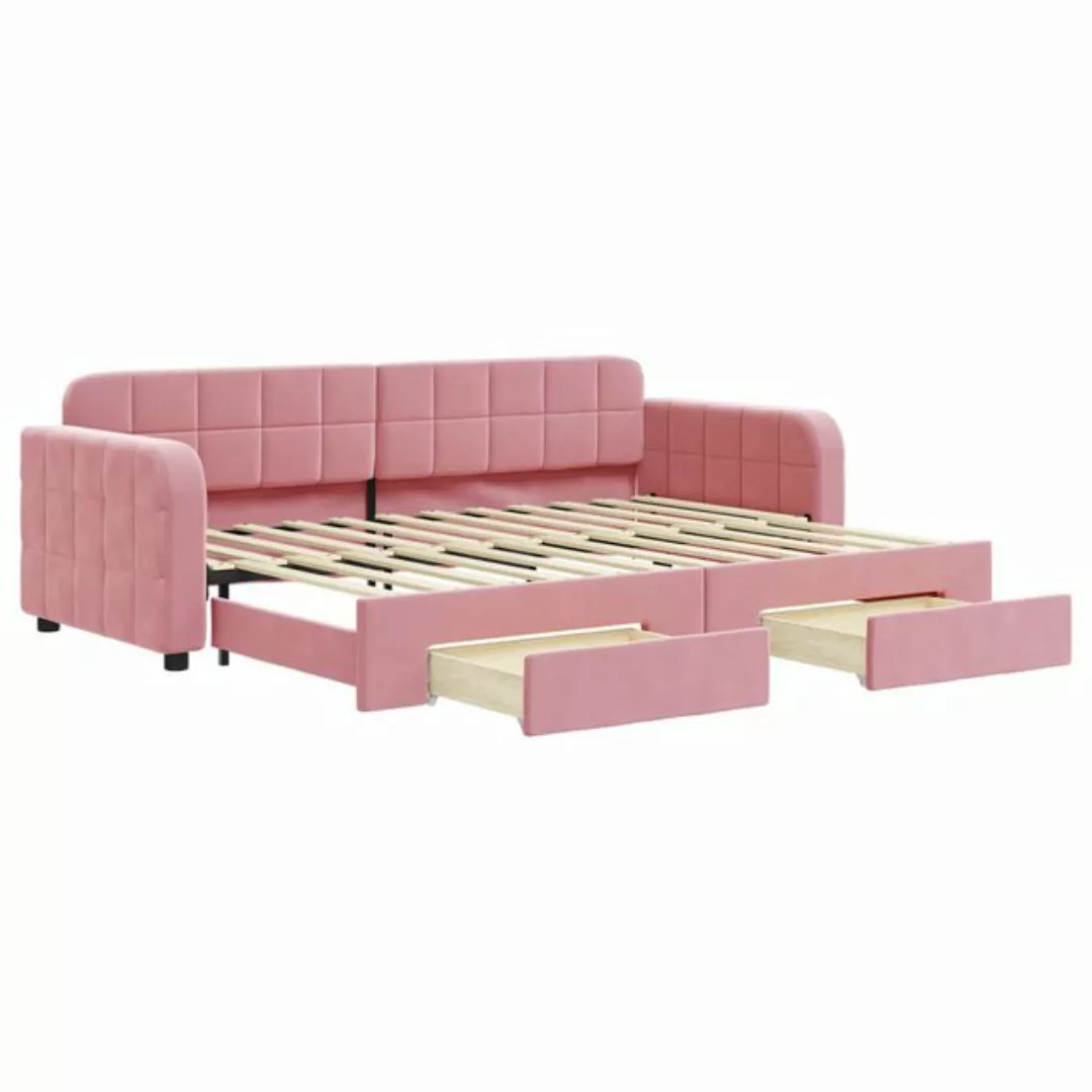 vidaXL Gästebett Gästebett Tagesbett Ausziehbar mit Schubladen Rosa 80x200 günstig online kaufen