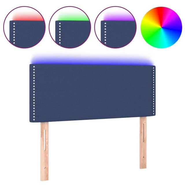 vidaXL Bett, LED Kopfteil Blau 80x5x78/88 cm Stoff günstig online kaufen