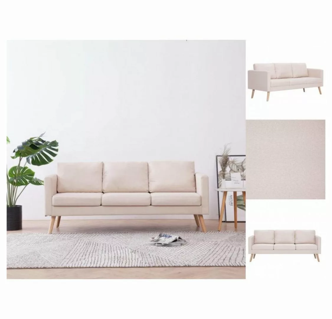 vidaXL Sofa 3-Sitzer-Sofa Stoff Cremeweiß Couch günstig online kaufen
