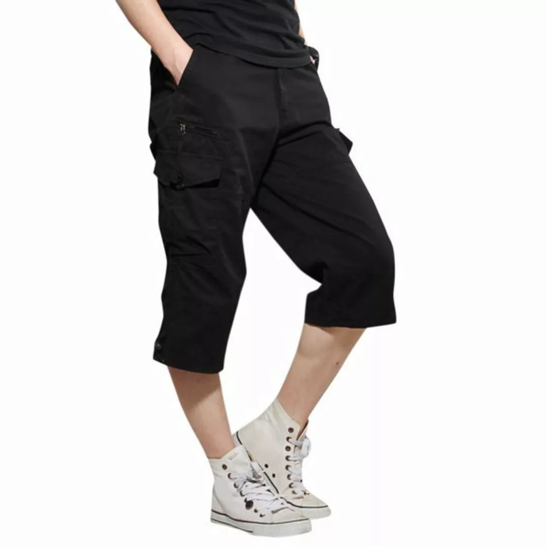 Allthemen Caprihose Herren 3/4 Cargo Shorts mit Gummiband günstig online kaufen