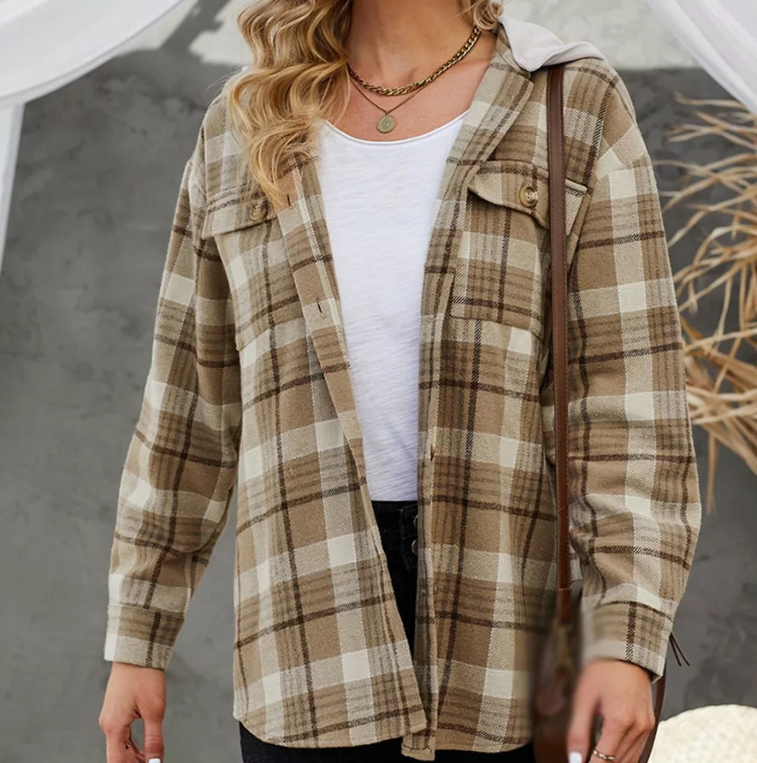 AFAZ New Trading UG Cardigan Damen-Winter-Cardigan-Jacke mit Kapuze in Khak günstig online kaufen