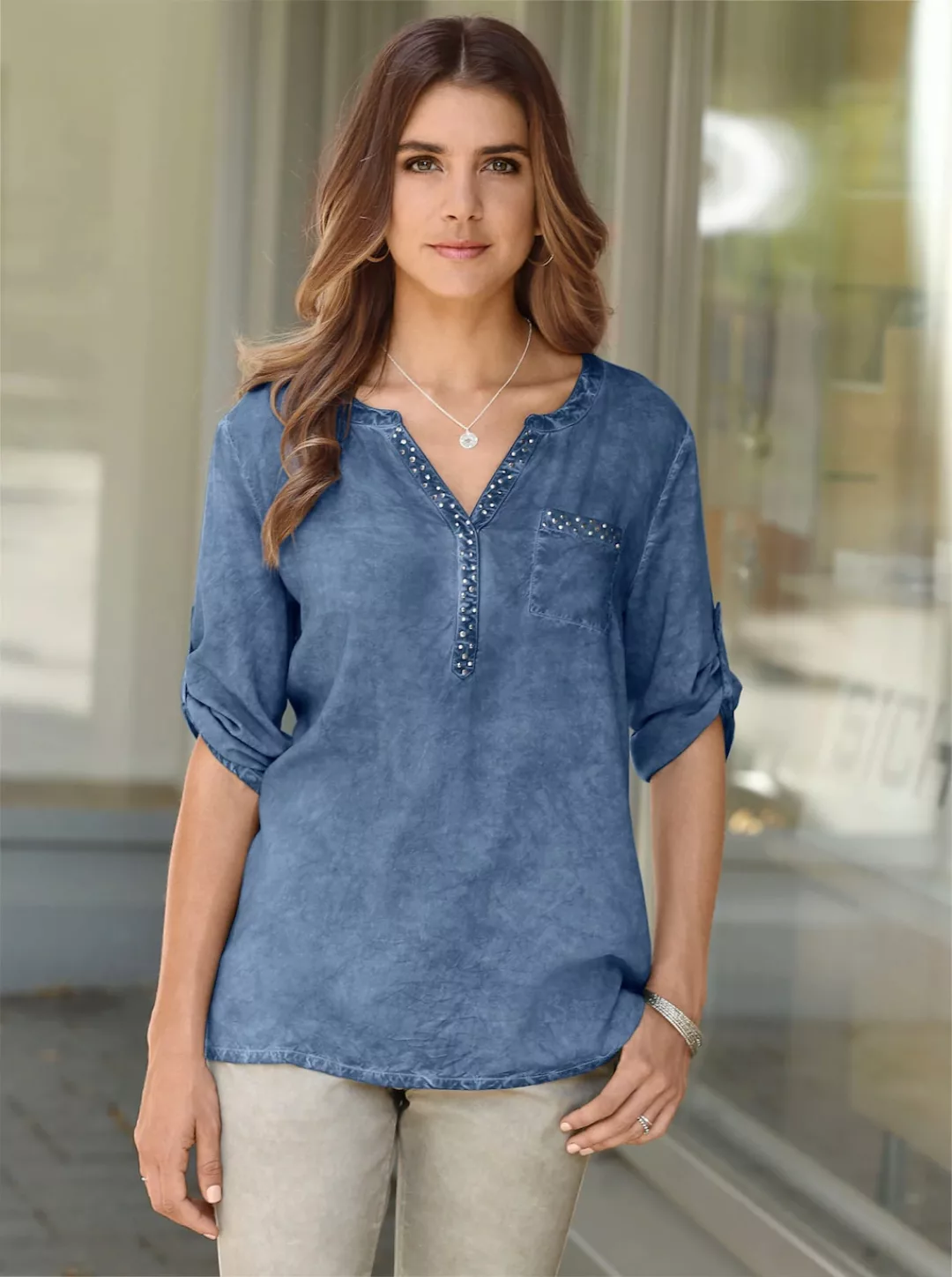 Sieh an! Klassische Bluse Tunika günstig online kaufen