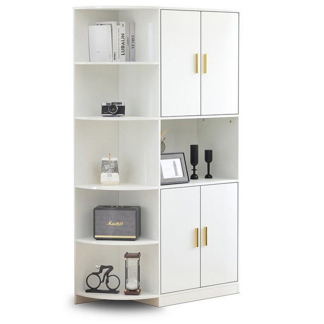 Yorbay Eckschrank Vielseitiges 180cm hohes weißes Ess-Sideboard mit flexibl günstig online kaufen