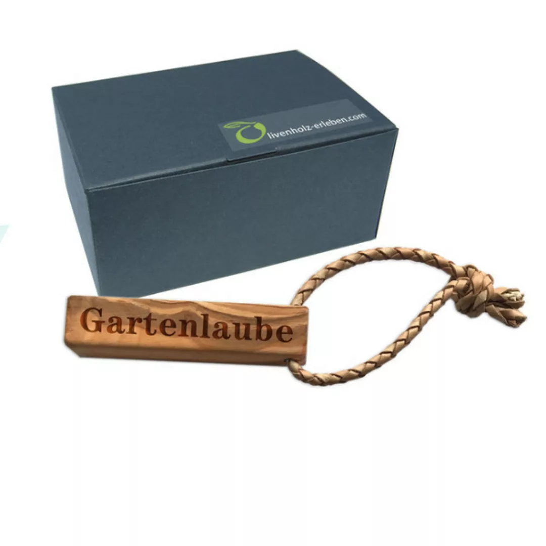 Schlüsselanhänger Olivenholz Inkl. Garvur / Geschenkebox günstig online kaufen