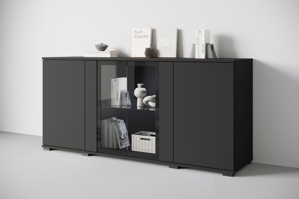 INOSIGN Sideboard "Caro, modernes Design mit Glaseinsätzen, Breite 150 cm", günstig online kaufen