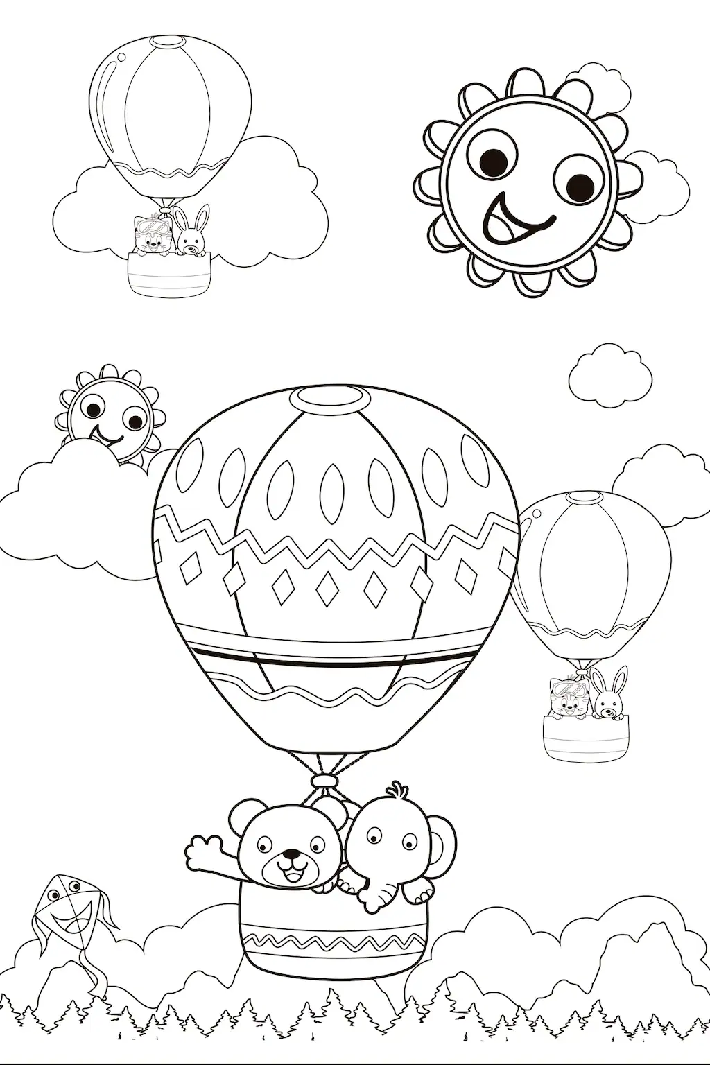 queence Bild "Ballonfahrt mit Bär und Elefant", (1 St.), DIY Wandbild aus D günstig online kaufen