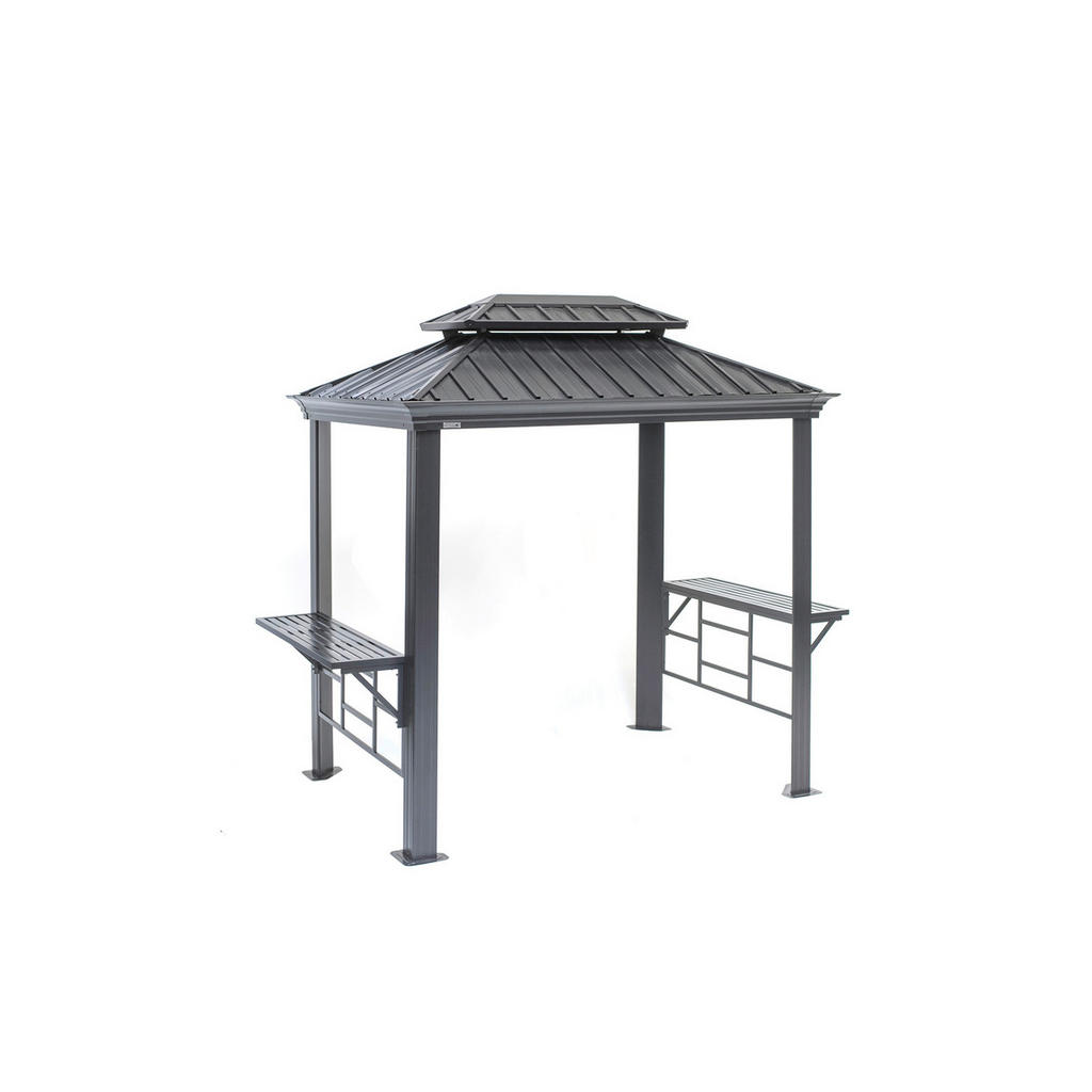 Sojag Pavillon Messina BBQ anthrazit Stahl B/H/L: ca. 292x262x179 cm günstig online kaufen