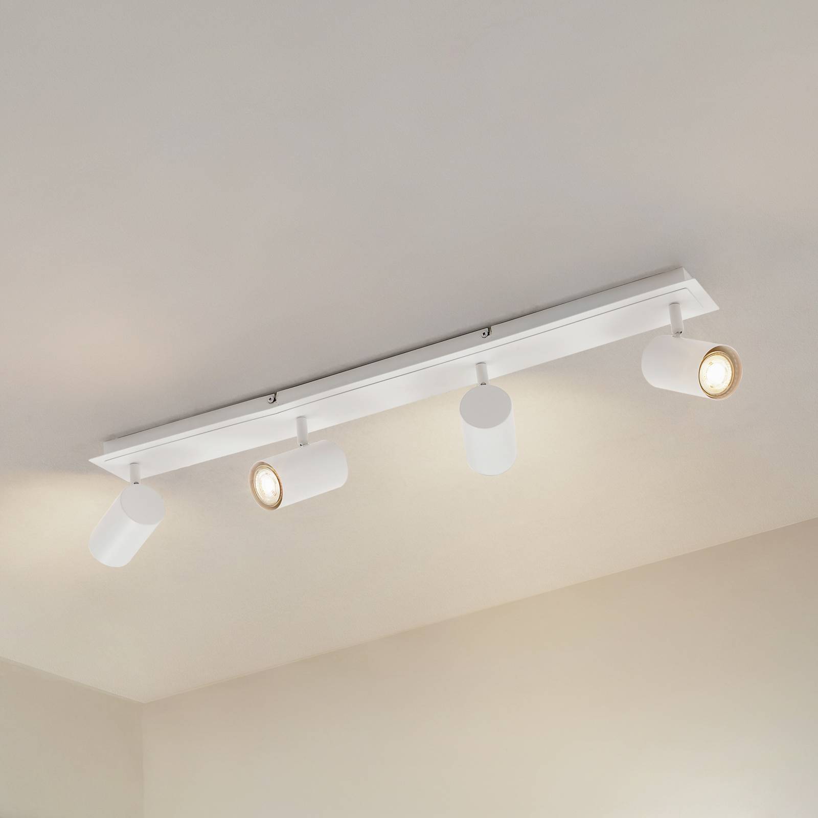 Lindby Deckenstrahler Joffrey, 80 cm, weiß, 4-flg., GU10 günstig online kaufen