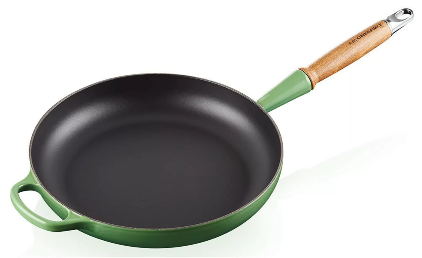 Le Creuset Bratpfanne mit Holzgriff Signature Gusseisen Bamboo Green 28cm günstig online kaufen