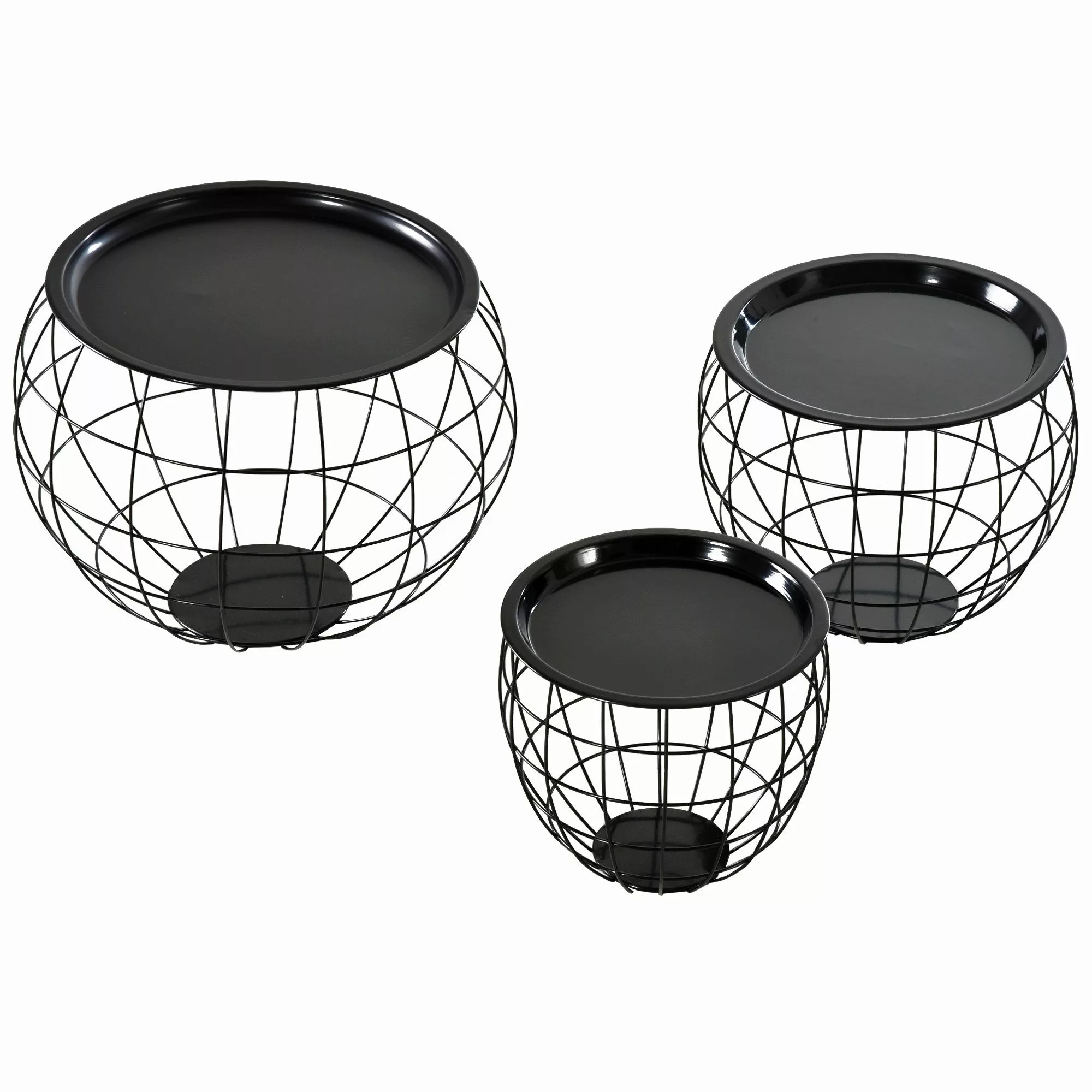 HOMCOM Couchtisch 3er-Set Beistelltisch, Kaffeetisch, abnehmbare günstig online kaufen