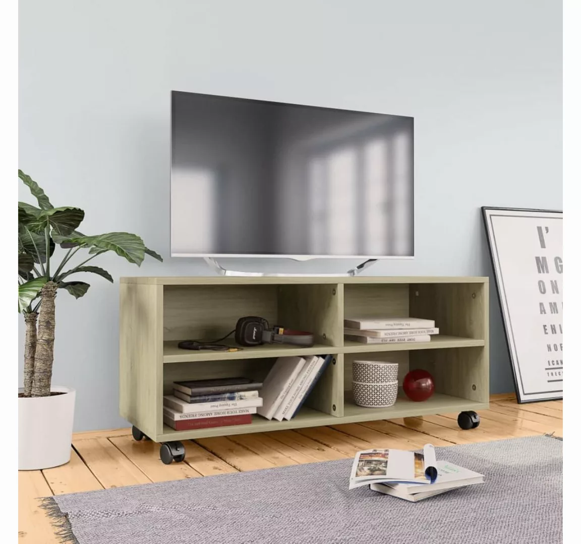 vidaXL TV-Schrank TV-Schrank mit Rollen Sonoma Eiche 903535 cm Spanplatte L günstig online kaufen