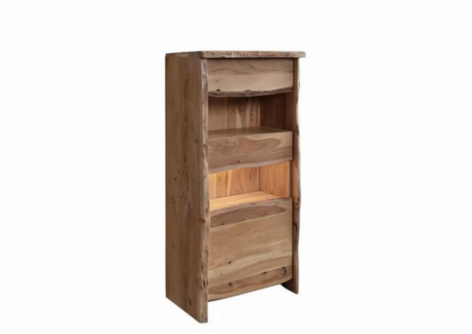 Massivmoebel24 Standvitrine (Vitrine Akazie 71x45x147 natur lackiert PURE A günstig online kaufen