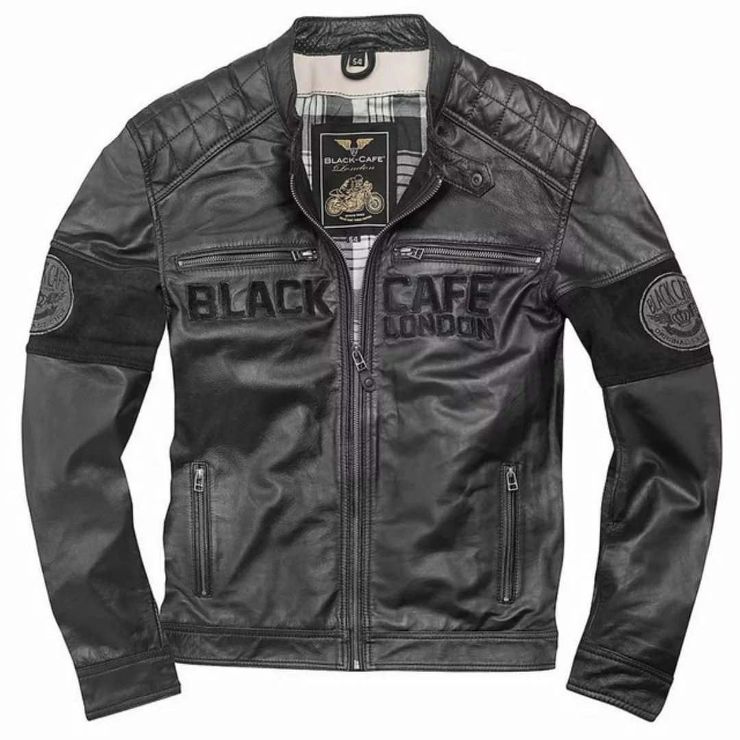 Black-Cafe London Allwetterjacke New York Motorrad Lederjacke günstig online kaufen