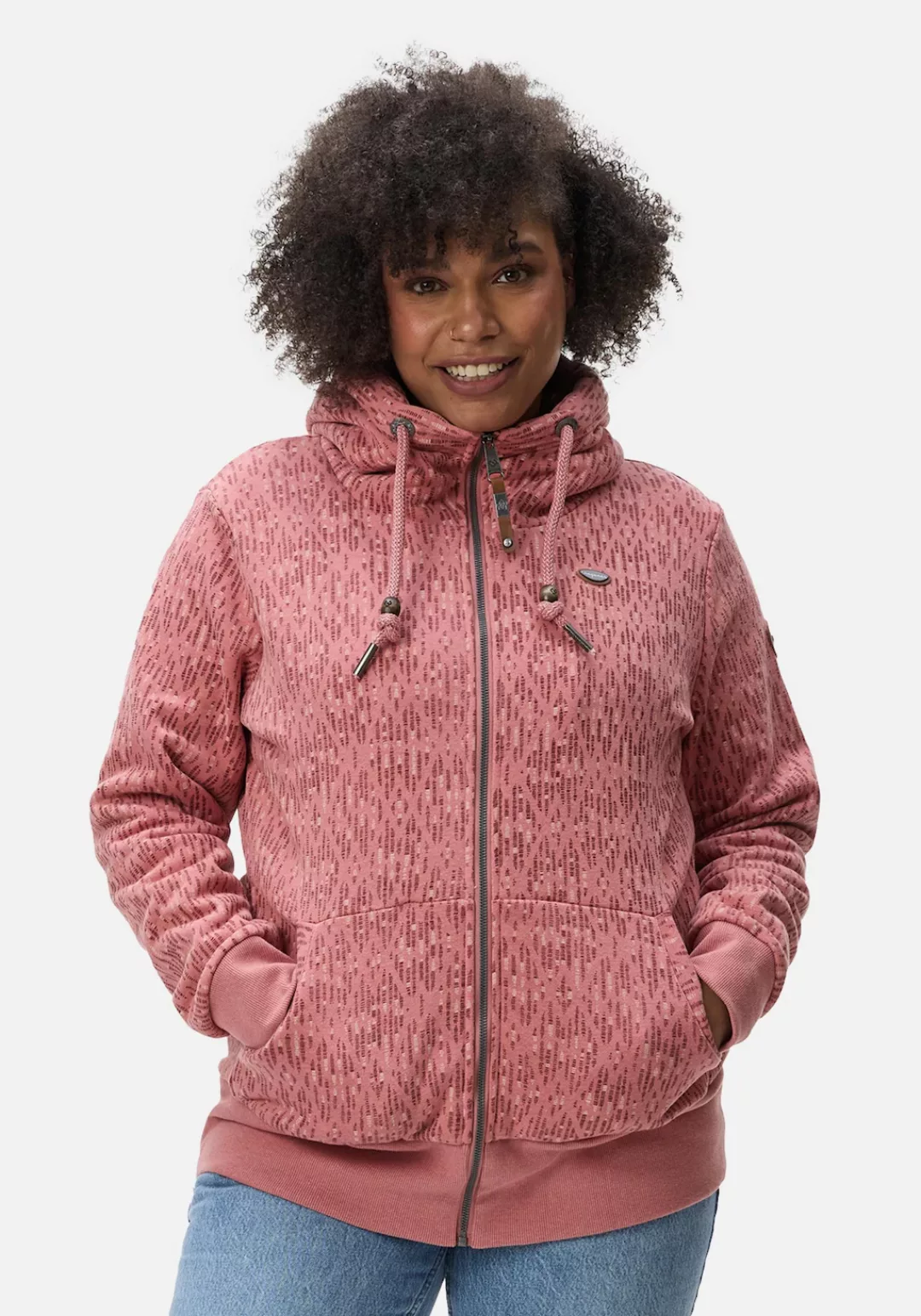 Ragwear Sweatjacke "Neska Print Zip Plus", Cooler Damen Zip-Hoodie mit Kapu günstig online kaufen