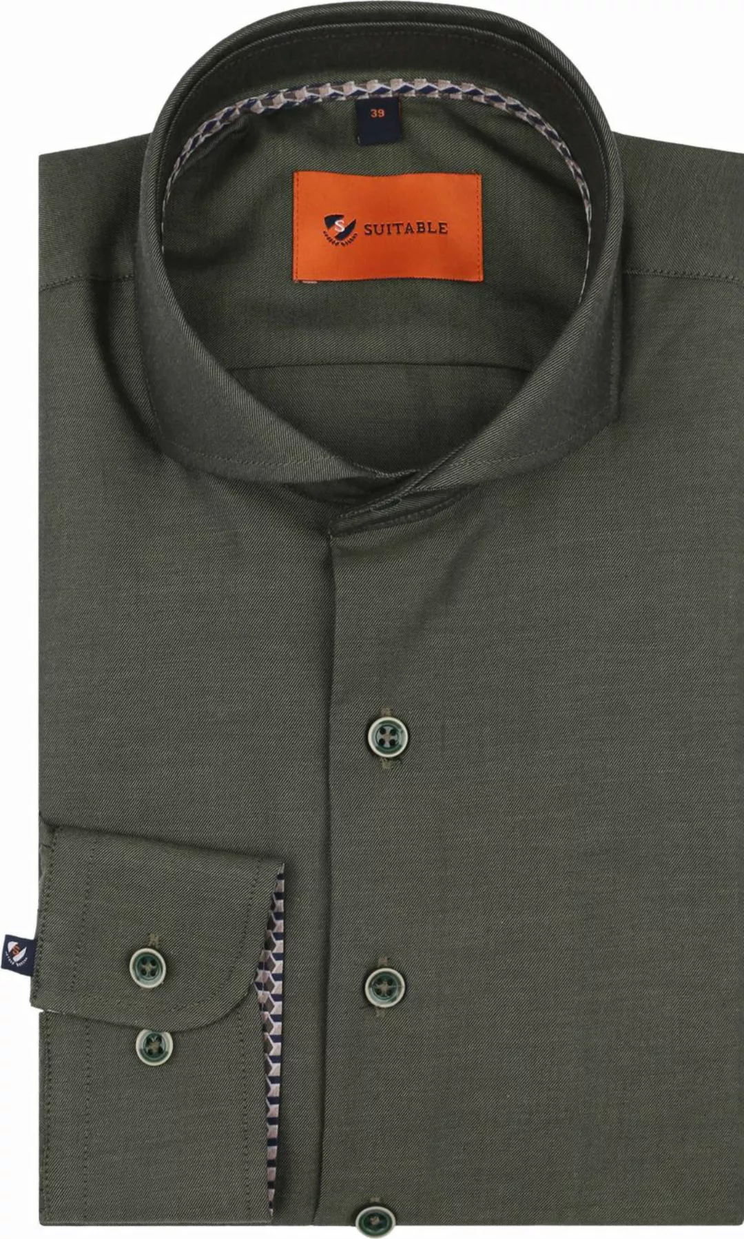 Suitable Twill Hemd Grün - Größe 42 günstig online kaufen