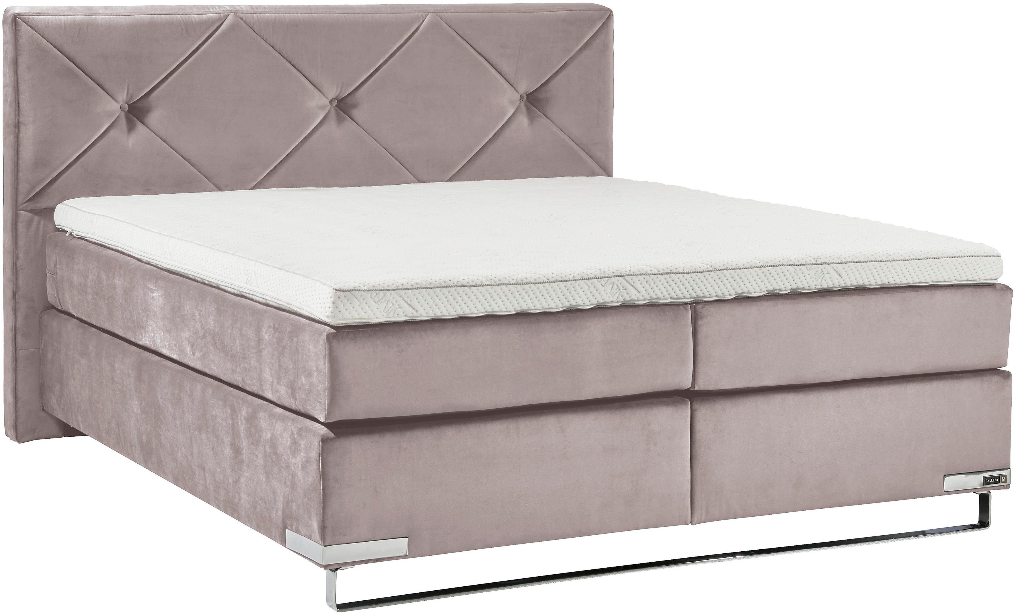 Musterring Boxspringbett "Dubai", Winkelfuß in Chrom, 3 Härtegrade, Kopftei günstig online kaufen