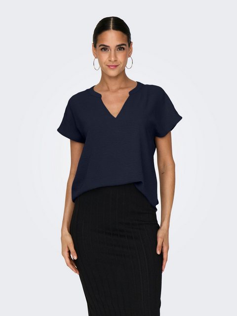 JACQUELINE de YONG Blusenshirt Einfarbige Kurzarm Bluse V-Ausschnitt Blusen günstig online kaufen