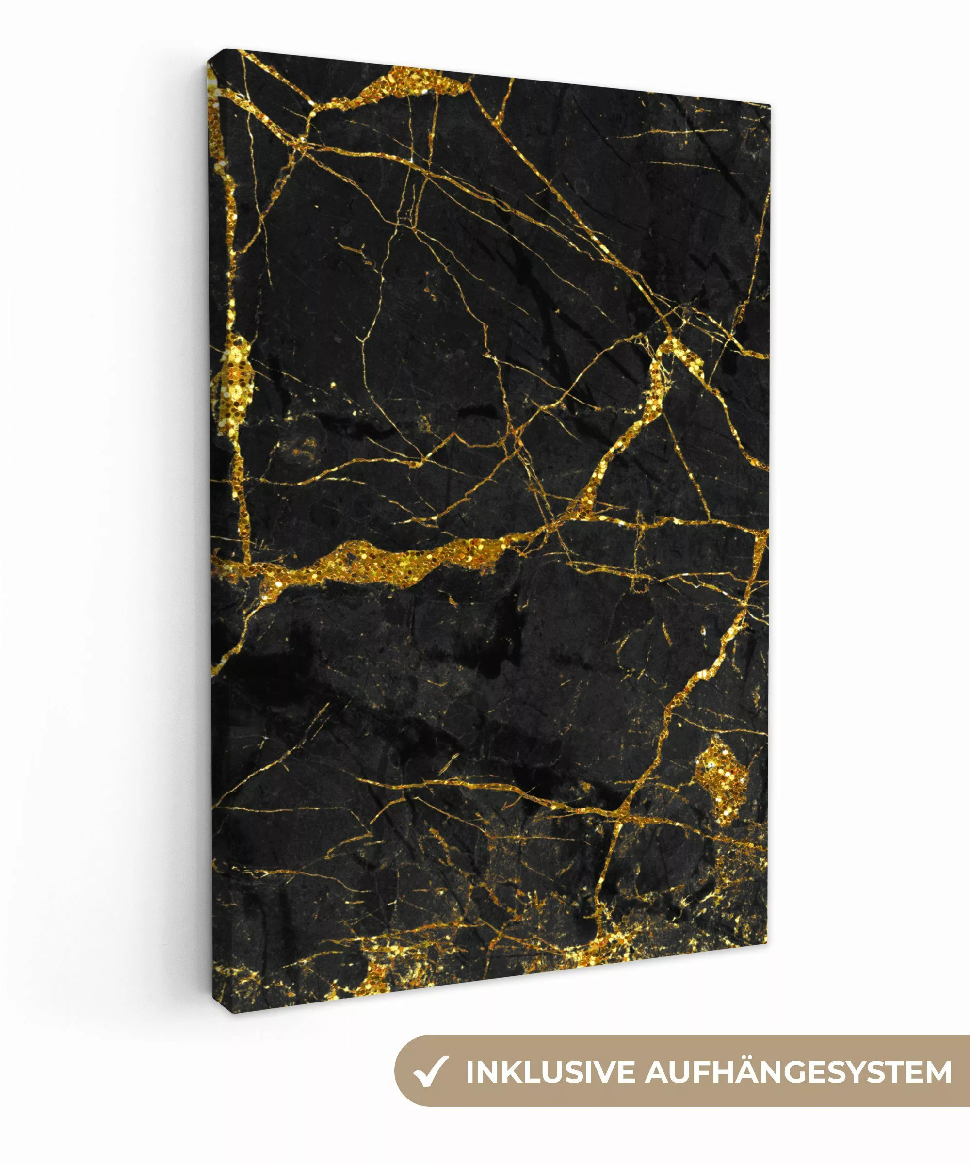 OneMillionCanvasses® Leinwandbild Marmor - Gold - günstig online kaufen