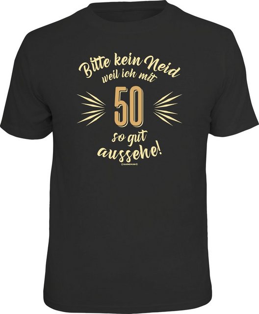 Rahmenlos T-Shirt als Geschenk zum 50. Geburtstag - Bitte kein Neid günstig online kaufen