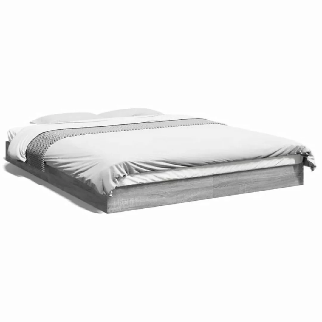 vidaXL Bett Bettgestell Braun Eichen-Optik 150x200 cm Holzwerkstoff günstig online kaufen