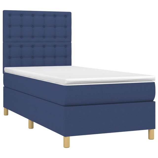 vidaXL Boxspringbett Boxspringbett mit Matratze Blau 80x200 cm Stoff Bett B günstig online kaufen