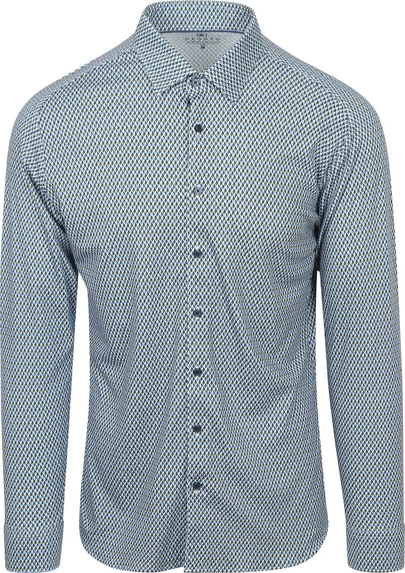 DESOTO Hemd Squares Grün Blau - Größe S günstig online kaufen