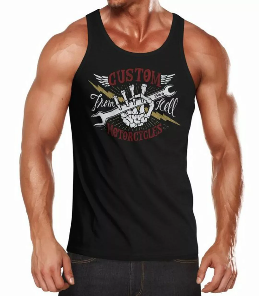 Neverless Tanktop Herren Tank Top Biker Motorrad Custom Motorcycles mit Pri günstig online kaufen