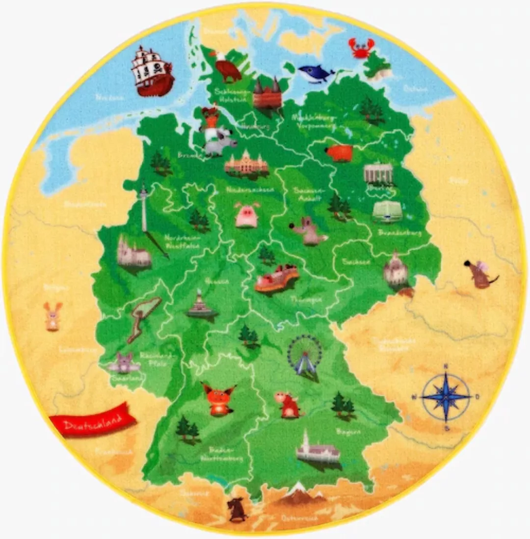 Böing Carpet Kinderteppich »DeutschlandKarte DE-1«, rund günstig online kaufen