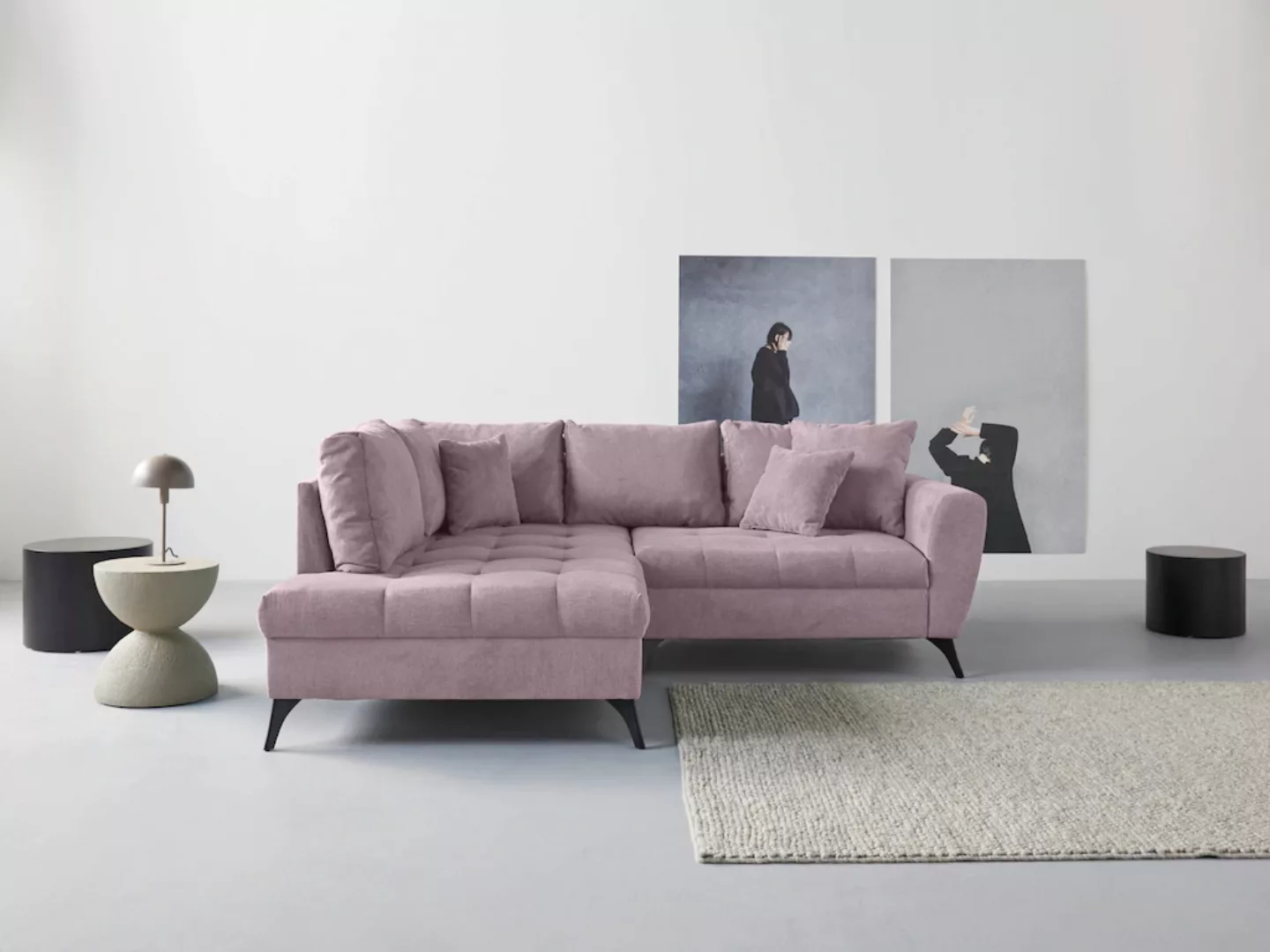 INOSIGN Ecksofa "Lörby L-Form", auch mit Aqua clean-Bezug, feine Steppung i günstig online kaufen