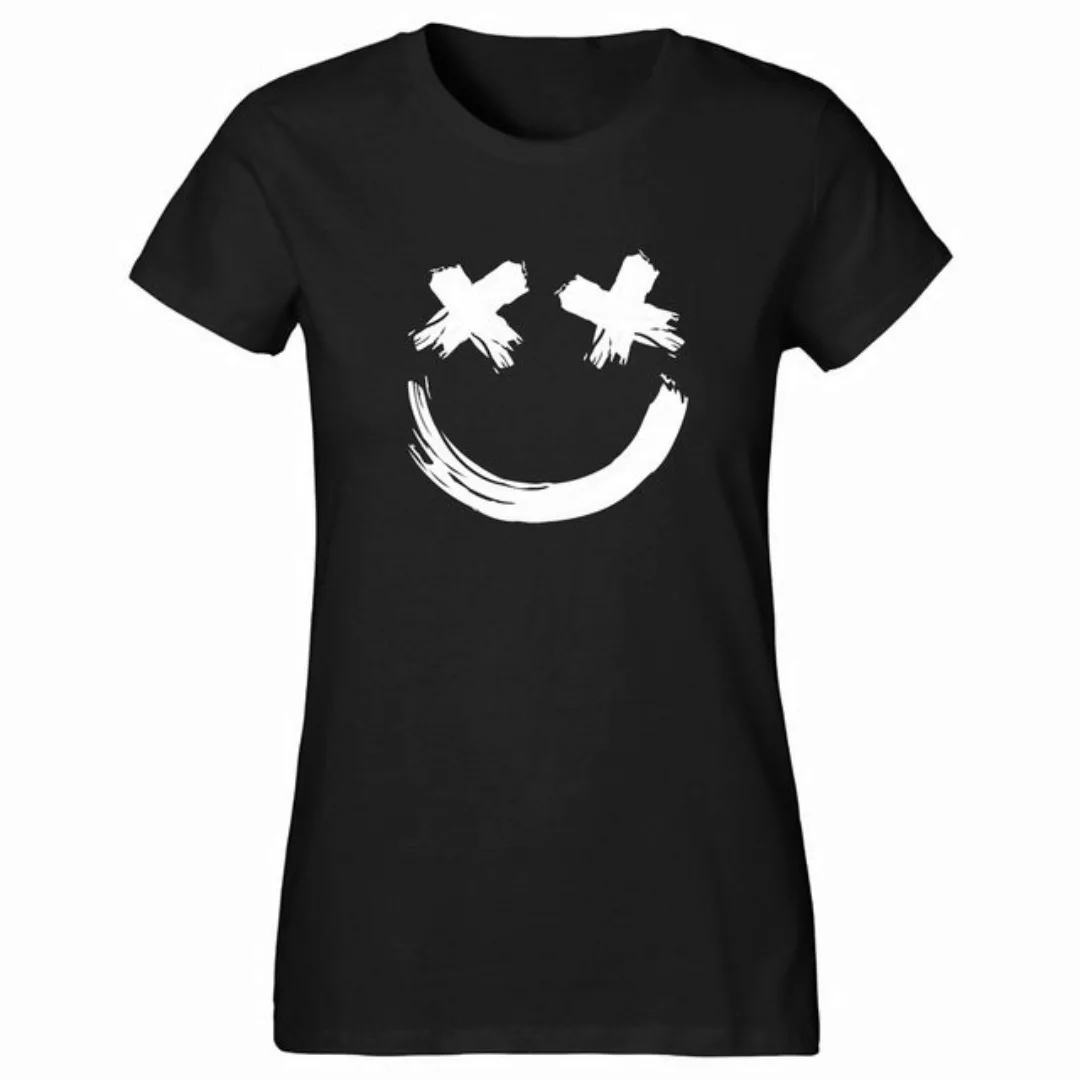 Banco T-Shirt Damen Unifarben Smiley Gesicht Größe XS bis 6XL günstig online kaufen