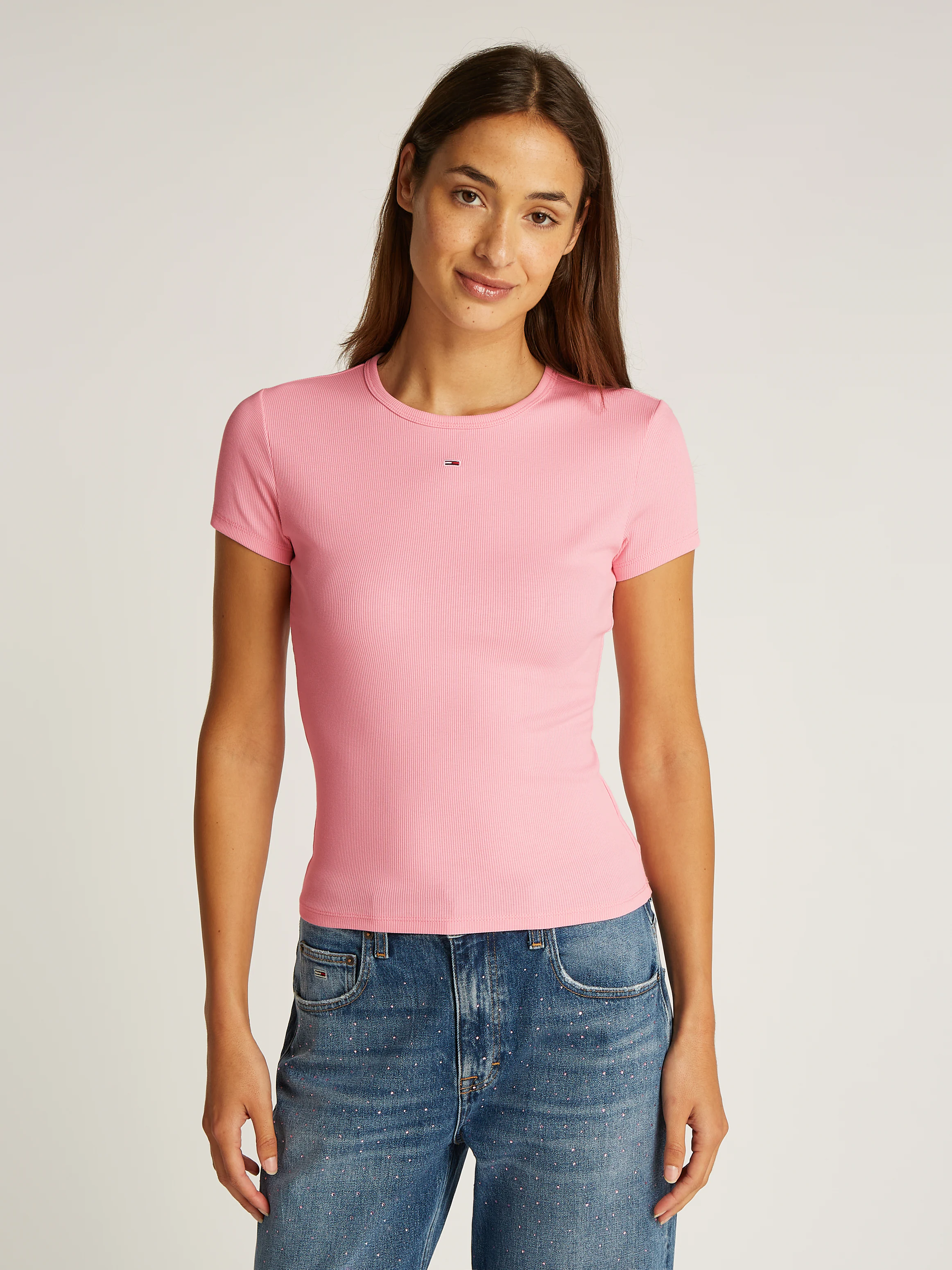 Tommy Jeans T-Shirt "TJW SLIM ESSENTIAL RIB SS", mit gerippter Struktur günstig online kaufen