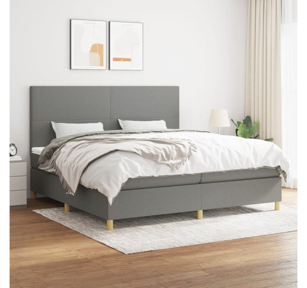 vidaXL Boxspringbett Boxspringbett mit Matratze Dunkelgrau 200x200 cm Stoff günstig online kaufen