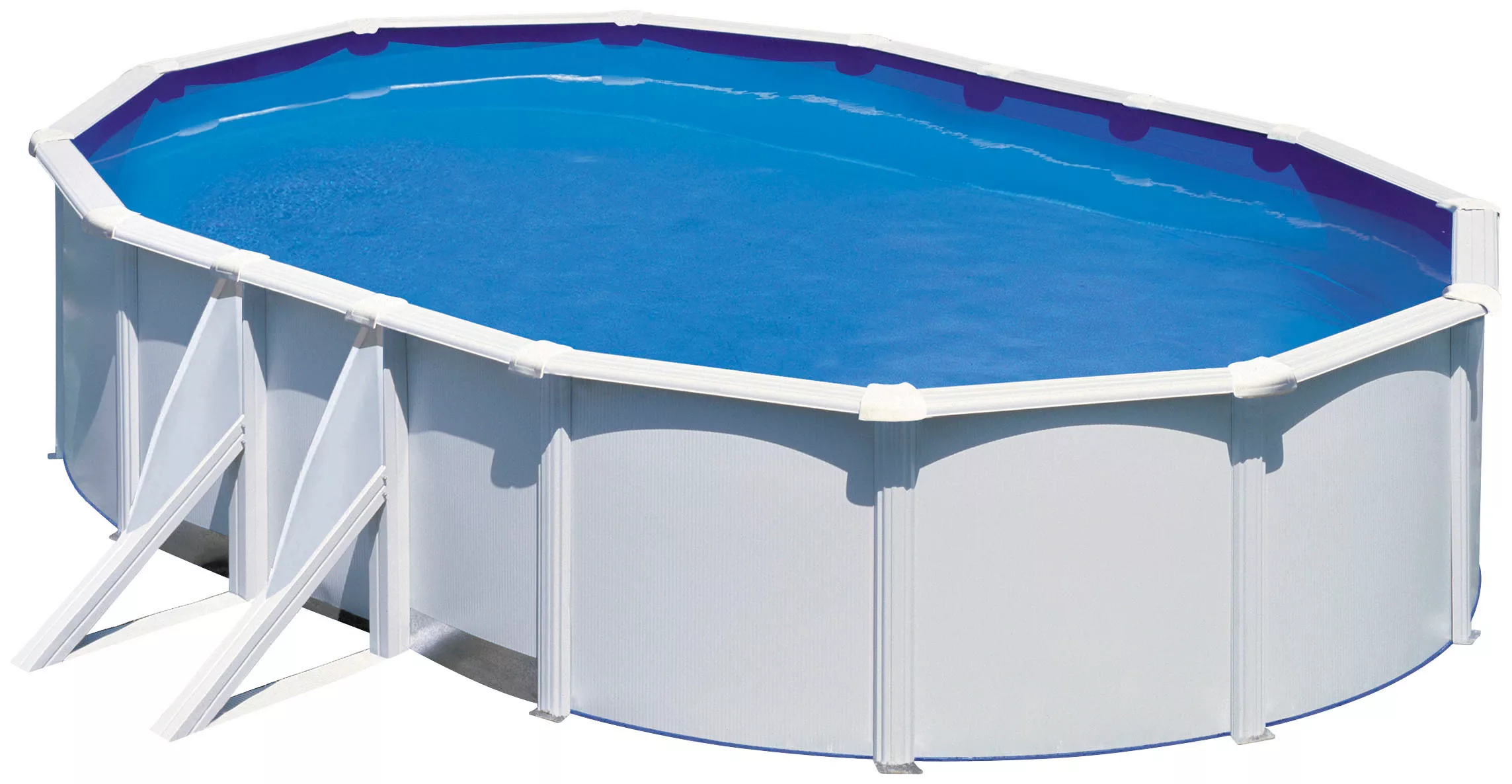 Gre Stahlwand-Pool Fidji 610 cm x 375 cm x 120 cm Oval Weiß günstig online kaufen