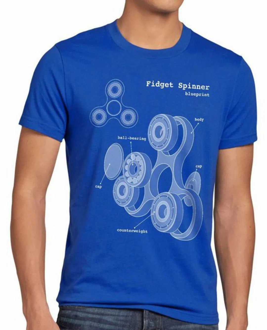 style3 Print-Shirt Herren T-Shirt Fidget Hand Spinner Handspinner Toy Blaup günstig online kaufen