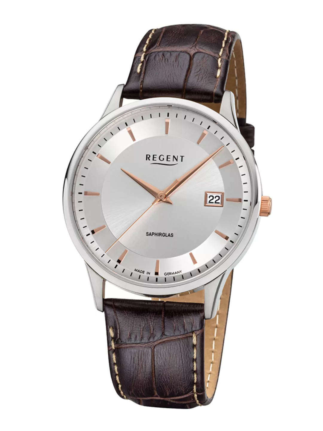 Regent Armbanduhr mit braunem Lederband GM-1609 Herrenuhr günstig online kaufen