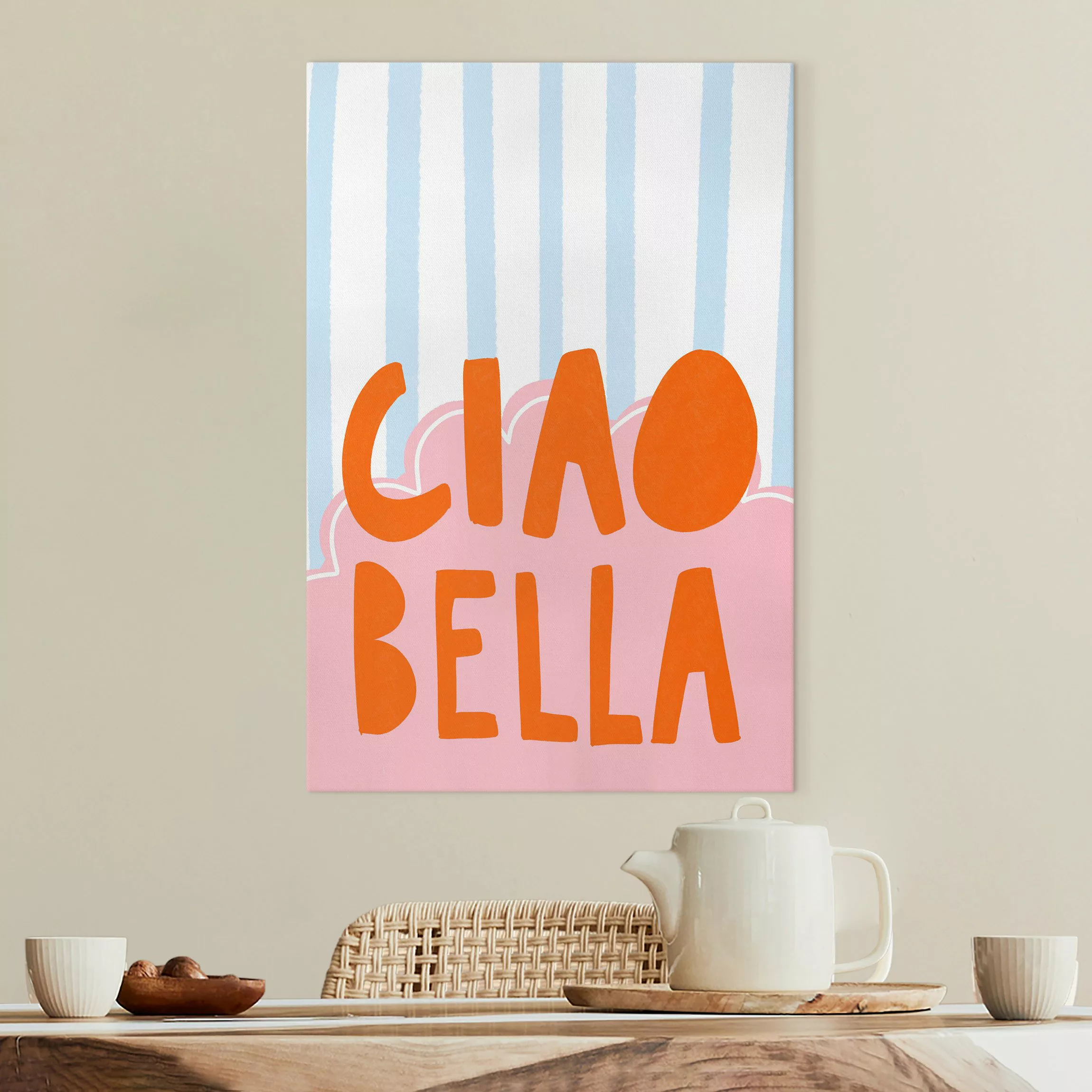 Leinwandbild Ciao Bella in Orange günstig online kaufen